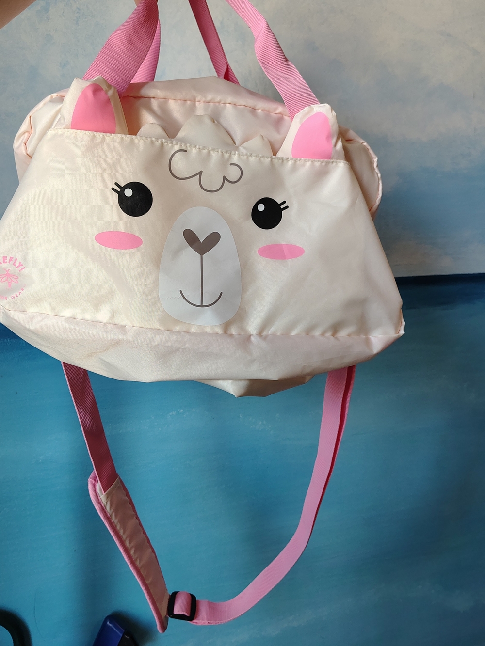 Firefly Outdoor Gear Llama Duffel Bag – Cream & Pink – Excellent Condition